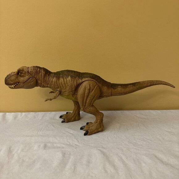 2 Jurassic World T-Rex Dinosaur Action Figures / Epic Roarin' & Thrash 'N Devour - Picture 8 of 16